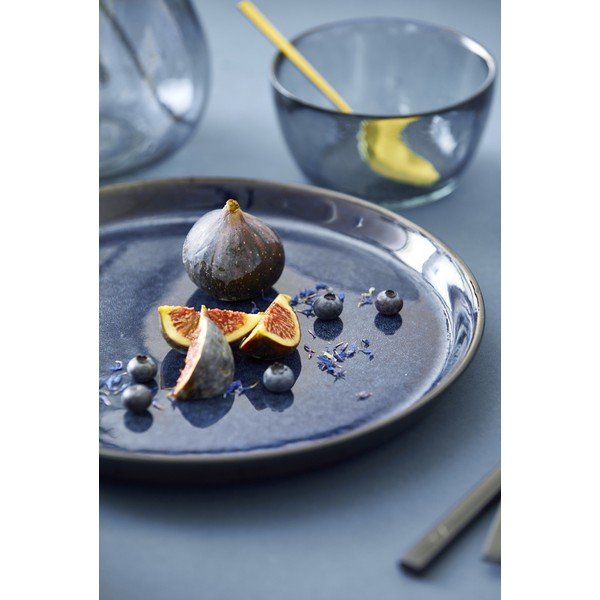 Farfurie neagră/albastră din gresie ø 27 cm Gastro Dark Blue/Black – Bitz-image-1
