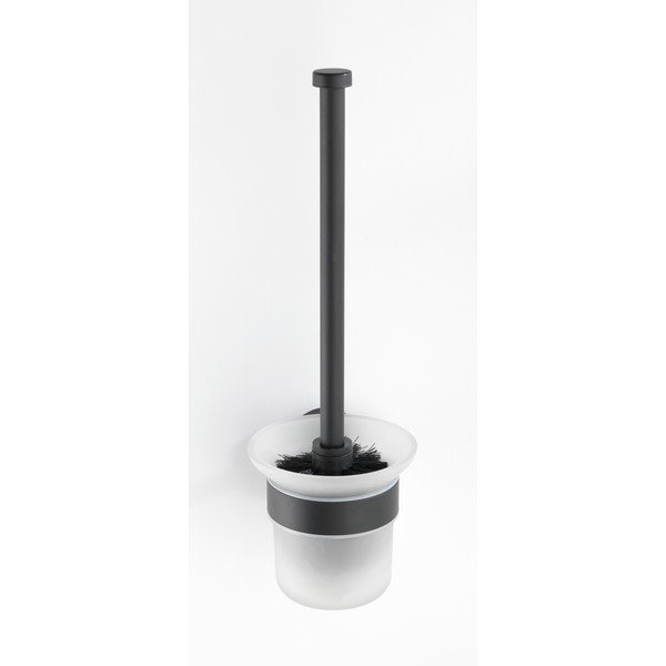 Perie de WC negru-mat de montat pe perete din sticlă Bosio – Wenko-image-1