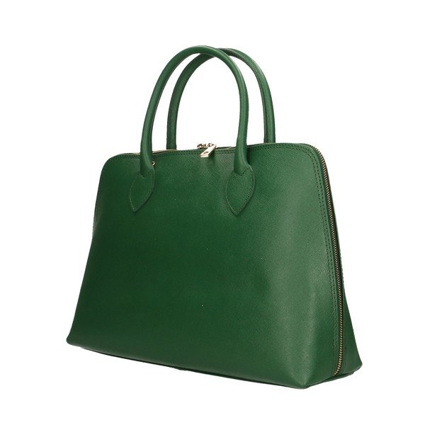 Geantă de mână din piele verde Chicca Borse Arancio-image-2