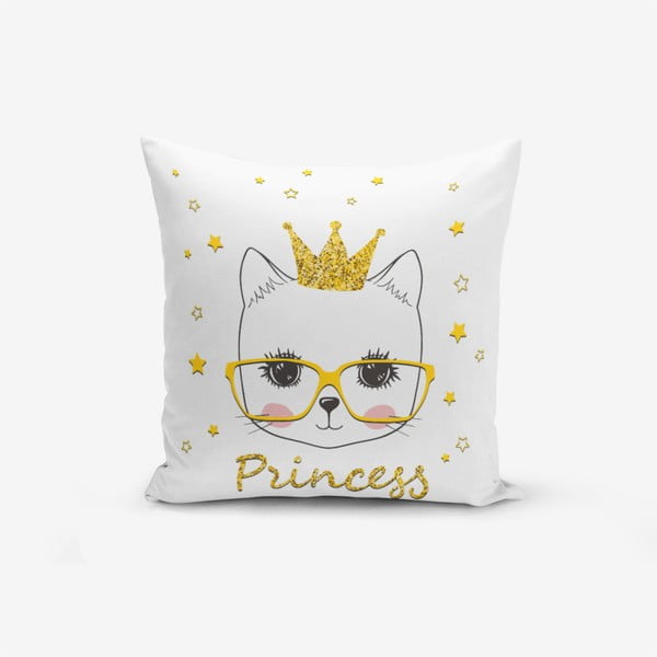 Față de pernă cu amestec din bumbac Minimalist Cushion Covers Princess Cat Modern, 45 x 45 cm