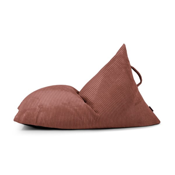 Fotoliu puf pentru copii cărămiziu cu tapițerie din catifea reiată Razzy – SLOWDOWN