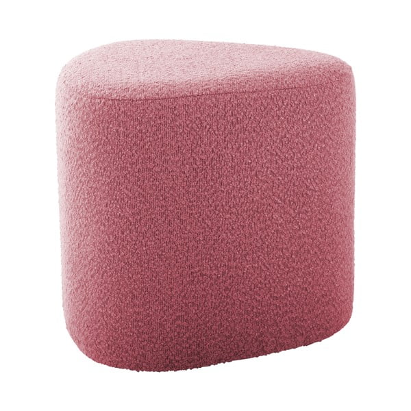 Taburet roz cu tapițerie din țesătură bouclé Ada – Leitmotiv
