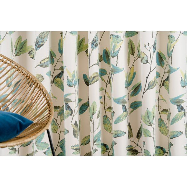 Draperie verde/crem 210x260 cm cu cârlige Maui – Mendola Fabrics-image-1