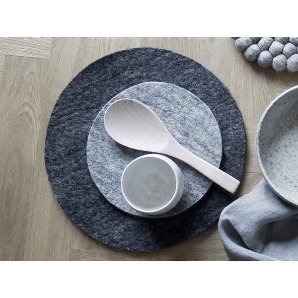 Suport din lână pentru pahar/gadget-uri Wooldot Felt Coaster, ⌀ 30 cm, antracit-image-1
