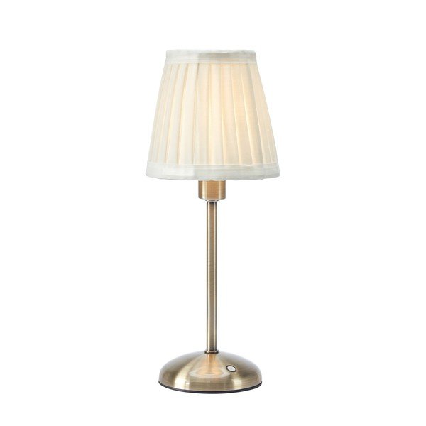 Veioză crem/alămie LED cu intensitate reglabilă/portabilă din material textil (înălțime 35 cm) Anno – Markslöjd