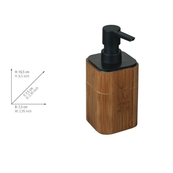 Dozator de săpun lichid maro din bambus 200 ml Serro – Wenko-image-3