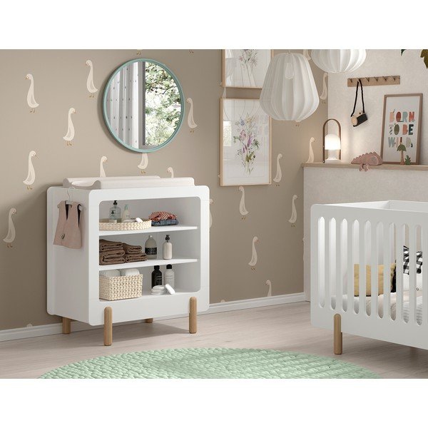 Comodă de copii albă cu masă de schimbat 88x95x57 cm Smile – Vipack-image-1