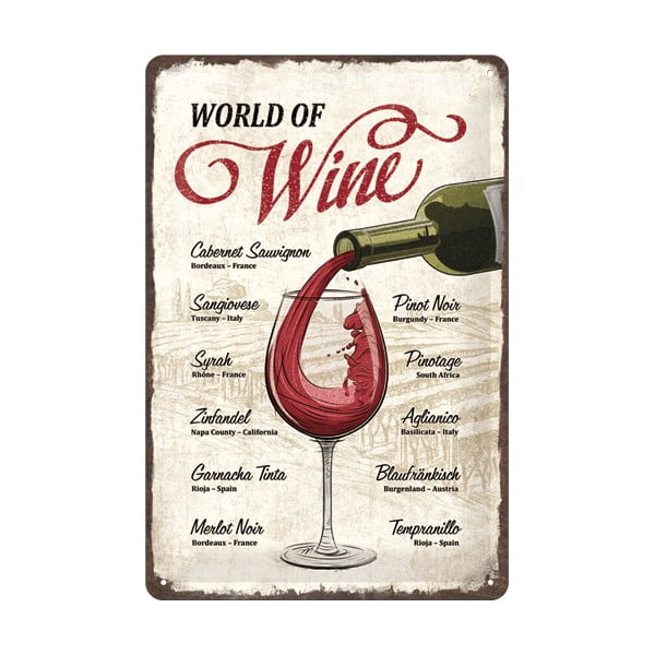 Placă decorativă de perete Postershop World of Wine