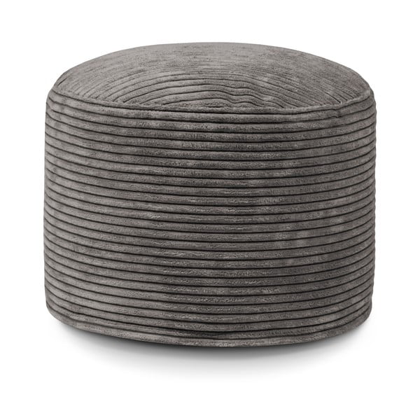 Fotoliu bean bag crem cu tapițerie din catifea reiată Mini – SLOWDOWN-image-2