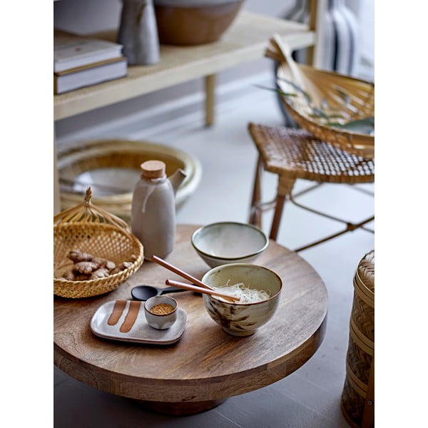 Ulcior din gresie ceramică cu dop Bloomingville Masami, 600 ml, bej-alb-image-1