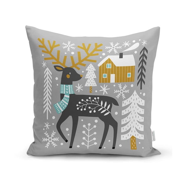 Față de pernă 43x43 cm  cu model de Crăciun – Mila Home