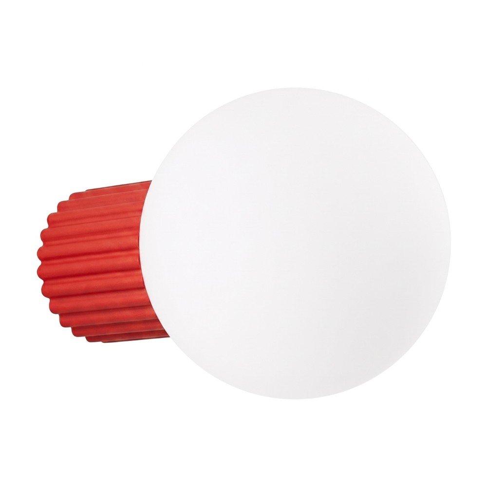 Aplică de perete roșie din sticlă opal ø 12 cm Orbital – Sollux