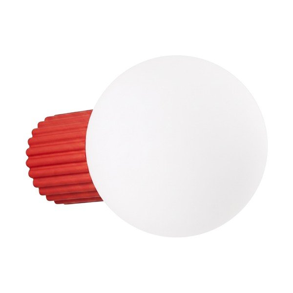 Aplică de perete roșie din sticlă opal ø 12 cm Orbital – Sollux