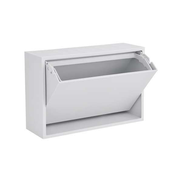 Coș de gunoi alb de montat pe perete din plastic reciclat Mini Box – ReCollector