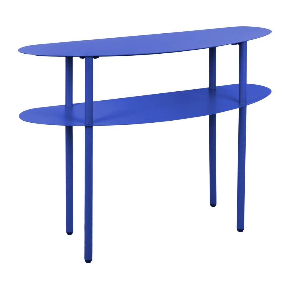 Masă consolă albastră din metal 28x90 cm Cool Retro – Leitmotiv