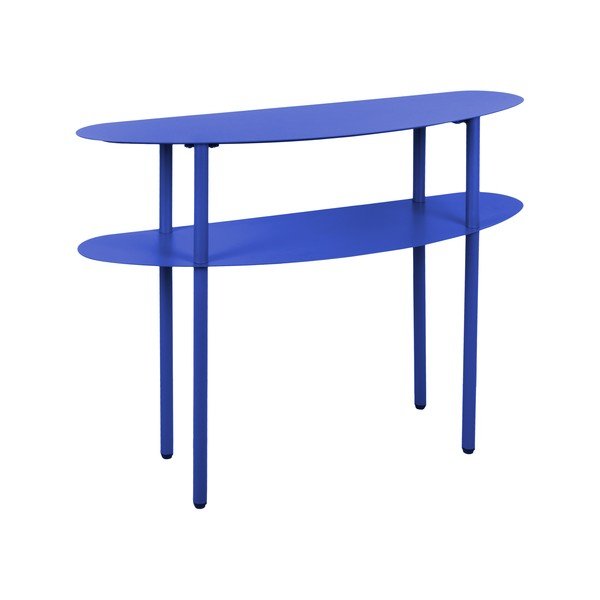 Masă consolă albastră din metal 28x90 cm Cool Retro – Leitmotiv