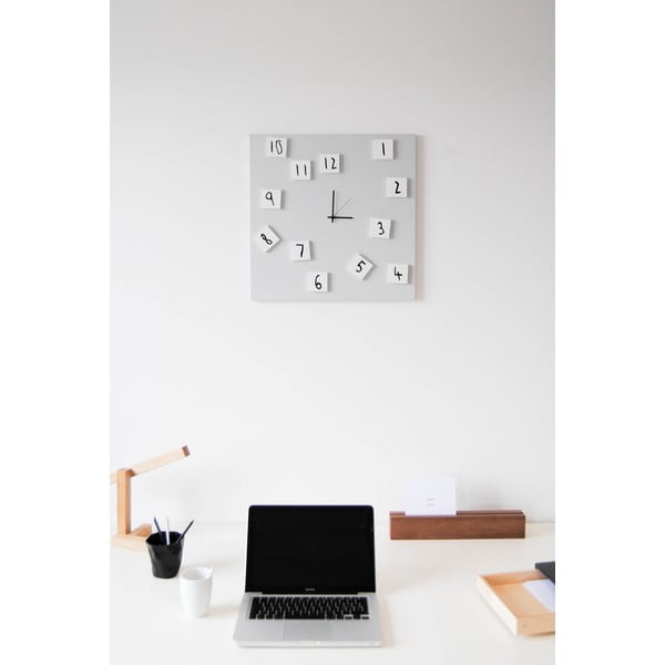 Ceas de perete, dESIGNoBJECT.it Changing Clock White, 50 x 50 cm -image-4