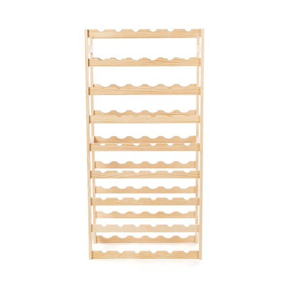 Raft pentru sticle de vin în culoare naturală din lemn de pin număr de sticle 54 60x121x27 cm Luana – Compactor-image-3