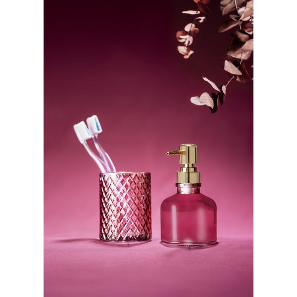 Suport pentru periuța de dinți roz închis din sticlă Atessa – Wenko-image-3