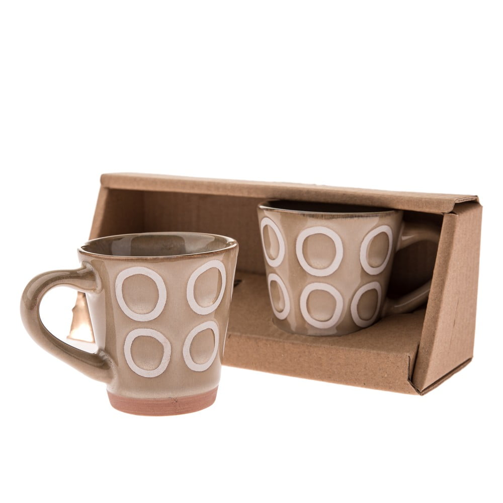 Căni maro deschis 2 buc. pentru espresso din ceramică 100 ml – Dakls