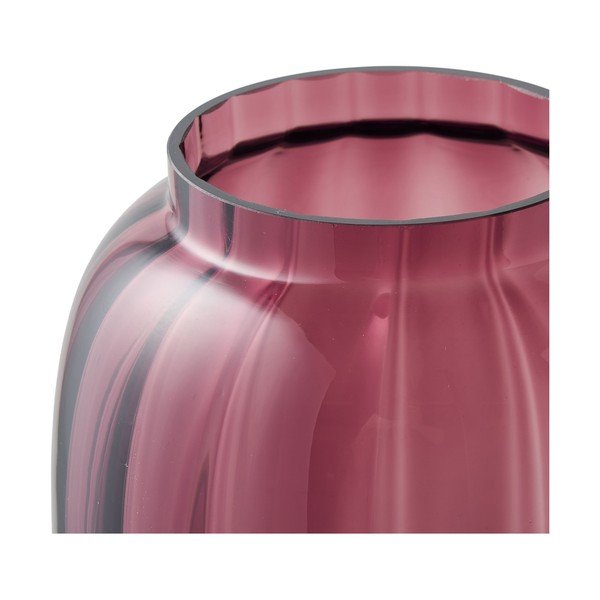 Vază roșie din sticlă lucrată manual (înălțime 21 cm) – House Nordic-image-3