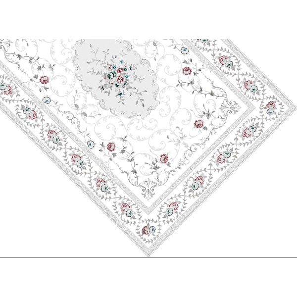 Covor Vitaus Flora, 120 x 180 cm, alb - gri-image-1