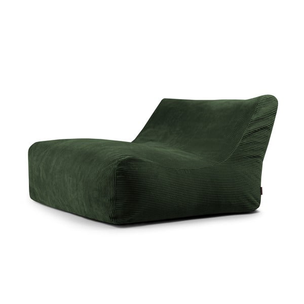 Fotoliu bean bag verde cu tapițerie din catifea reiată Sofa Lounge – SLOWDOWN