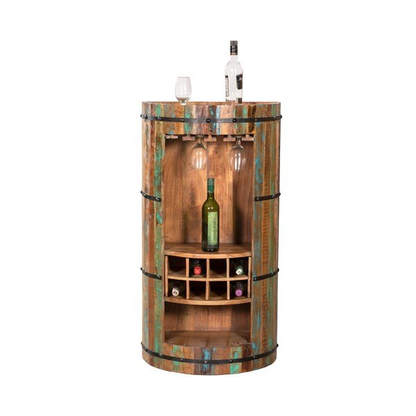 Dulap vinotecă în culoare naturală din lemn reciclat număr sticle 8, 60x115 cm Kaveri – Interia Home & Living-image-2