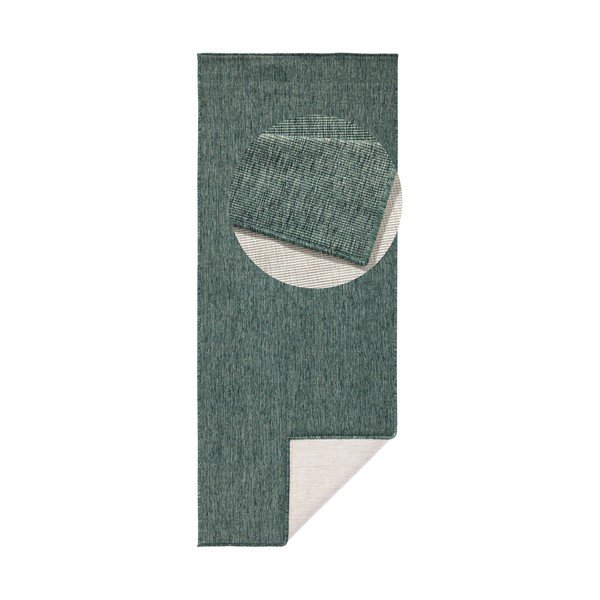 Covor reversibil Bougari Miami, 80 x 350 cm, verde închis