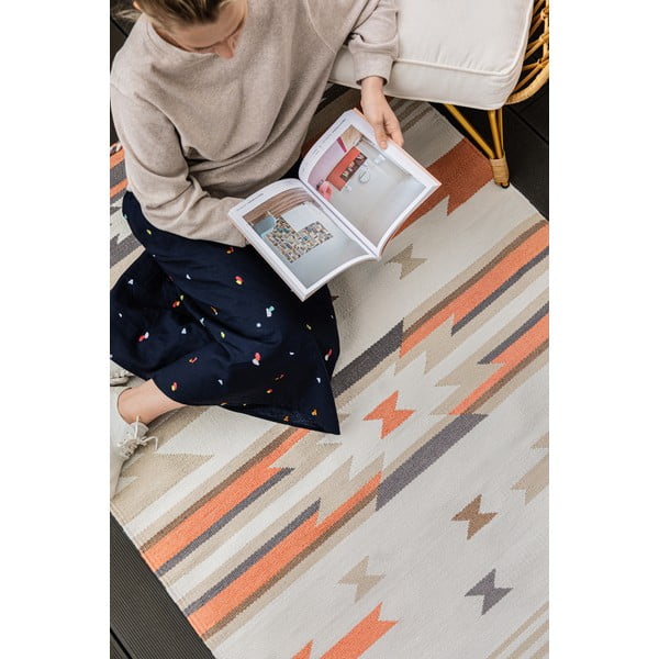 Covor reversibil pentru exterior din plastic reciclat Green Decore Aztec, 90 x 150 cm-image-2