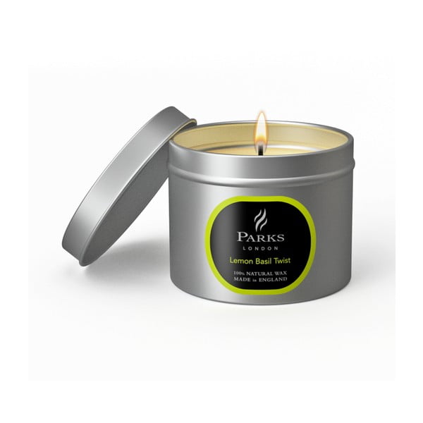 Lumânare Parks Candles London Twist, 25 de ore de ardere, aromă de lămâie și busuioc 