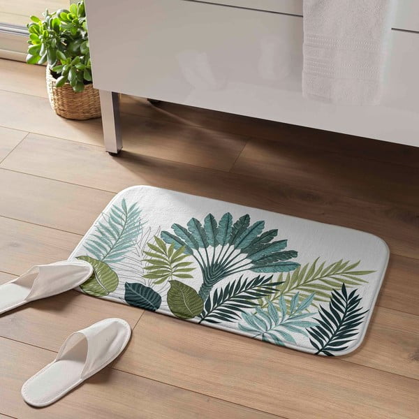 Covoraș de baie alb-verde 45x75 cm Panazio – douceur d'intérieur-image-1