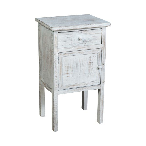 Noptieră din lemn Biscottini Bedside, alb-image-1