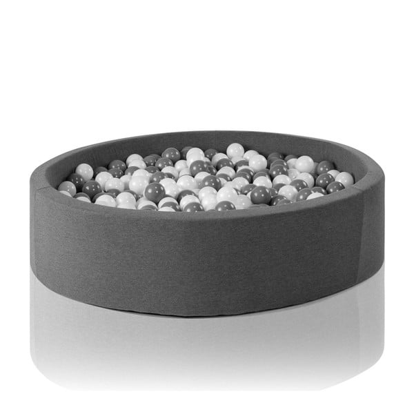 Piscină rotundă pentru copii cu 400 de mingi Misioo, 115 x 30 cm, gri