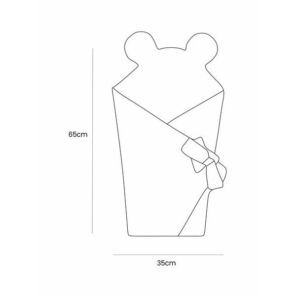 Păturică de înfășat gri din catifea reiată 35x65 cm – Meowbaby-image-2