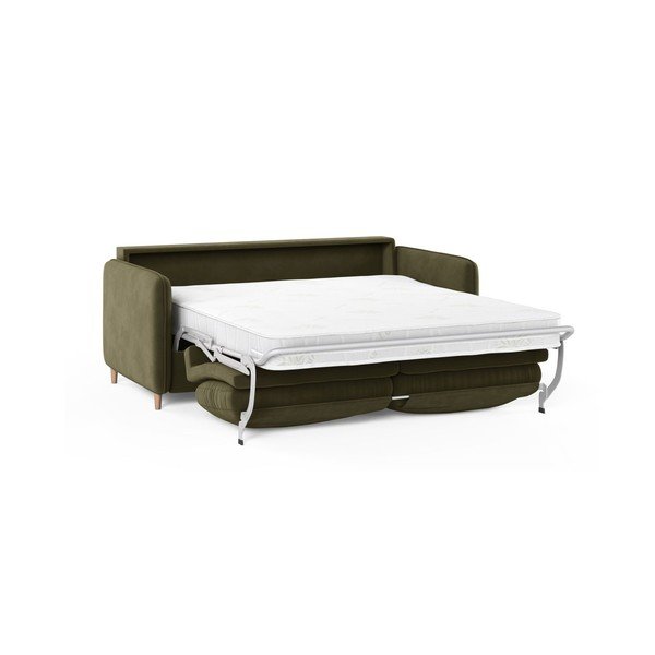 Canapea verde pentru dormitul zilnic cu tapițerie din catifea 184 cm – Micadoni -image-1
