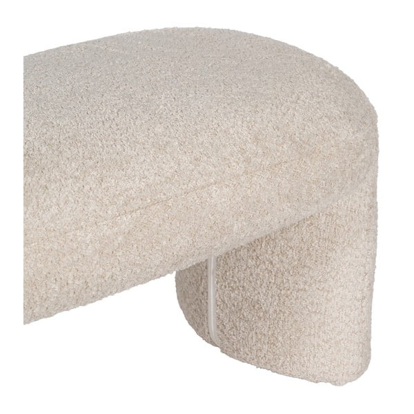 Bancă bej cu tapițerie din țesătură bouclé Suave – Ixia-image-3