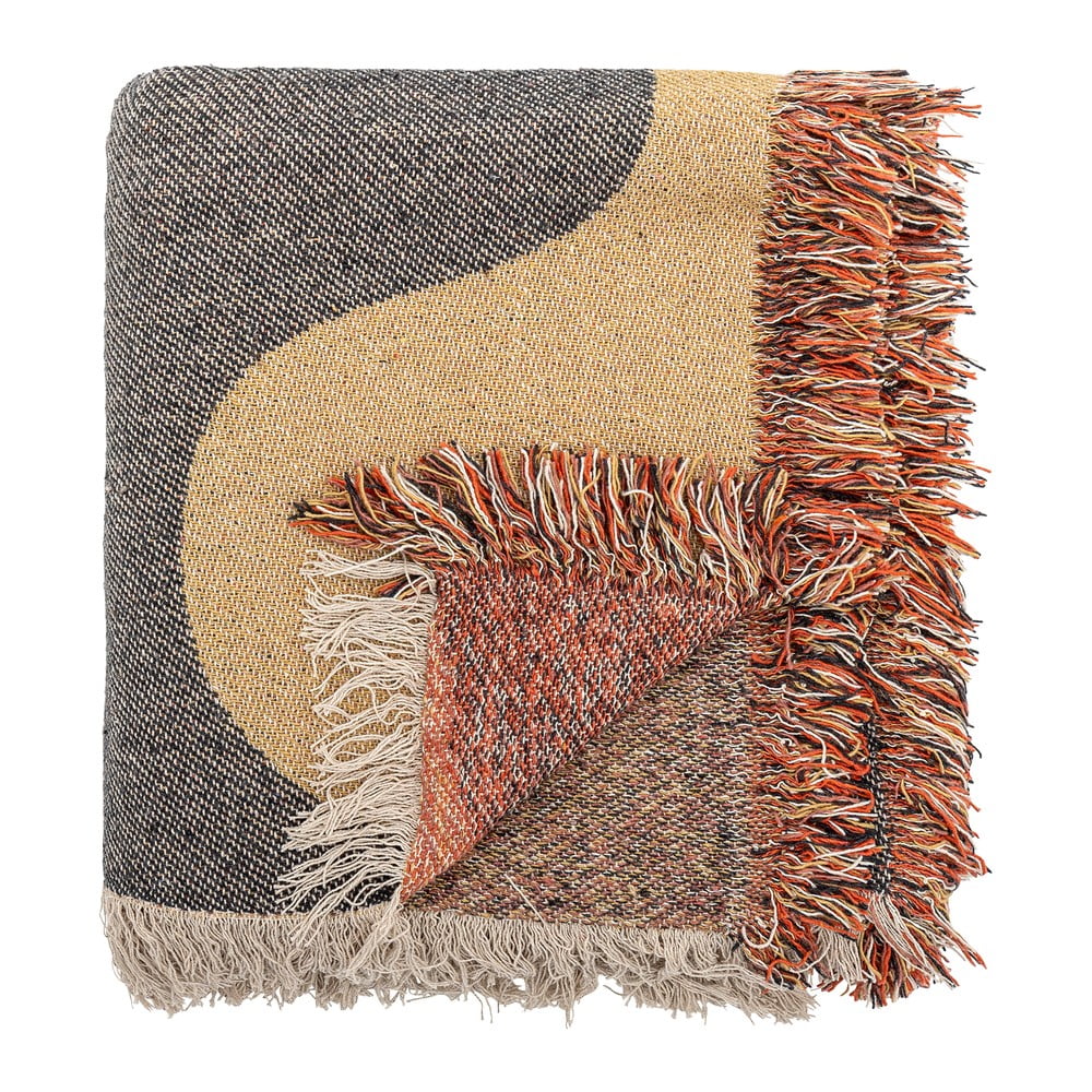 Pătură maro din bumbac reciclat 130x160 cm Arni – Bloomingville