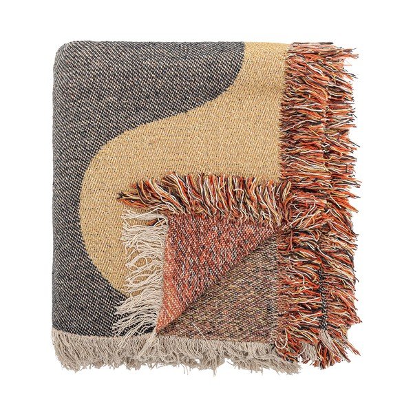 Pătură maro din bumbac reciclat 130x160 cm Arni – Bloomingville-image-3