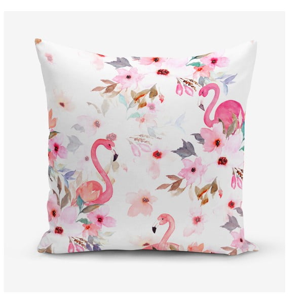 Față de pernă cu amestec de bumbac Minimalist Cushion Covers Flamingo Party, 45 x 45 cm