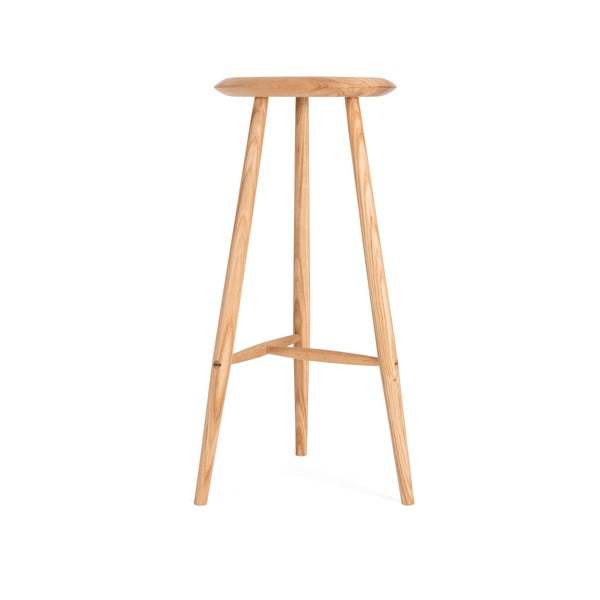 Scaun de bar în culoare naturală din lemn de stejar (înălțime șezut 75 cm) Blanc – Gazzda