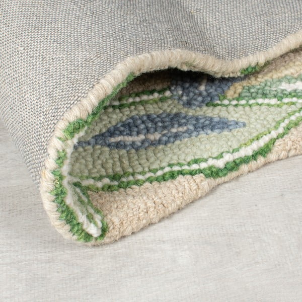 Covor tip traversă verde țesut manual din lână 60x230 cm Bryony Shaped Floral – Flair Rugs-image-3