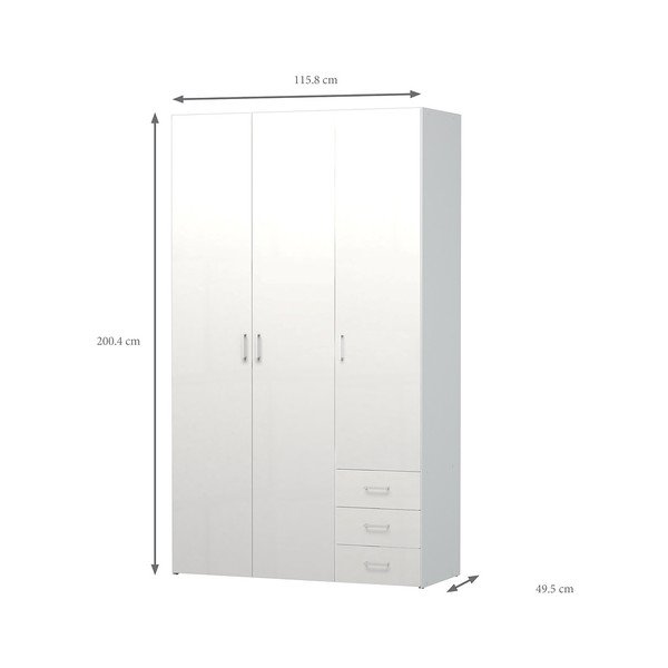 Dulap Evegreen House Spark, înălțime 200,4 cm, alb-image-3