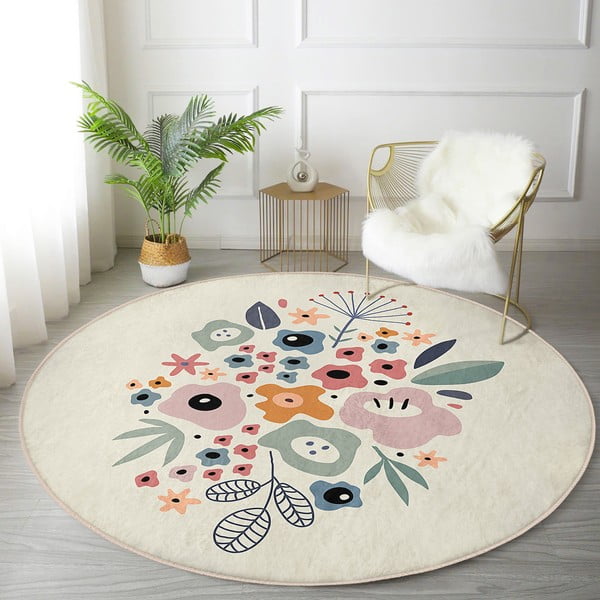 Covor rotund  lavabil adecvat și  pentru aspiratoare robot   ø 120 cm Comfort – Mila Home-image-4