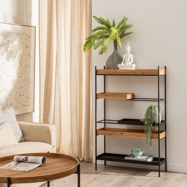 Etajeră neagră din metal 85x130 cm – Ixia-image-1