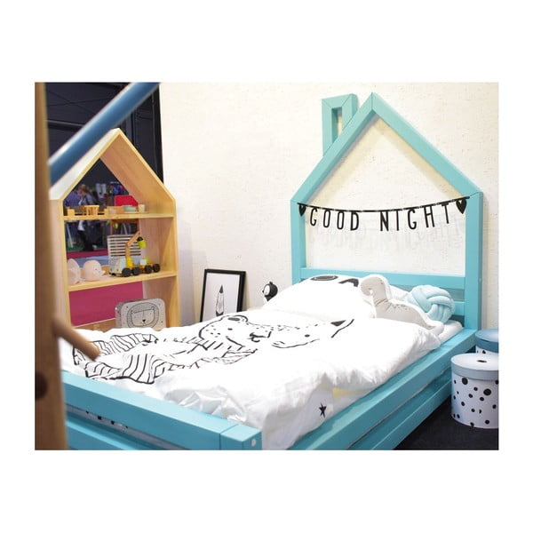 Pat din lemn de molid pentru copii Benlemi Wally, 80 x 180 cm, negru-image-4