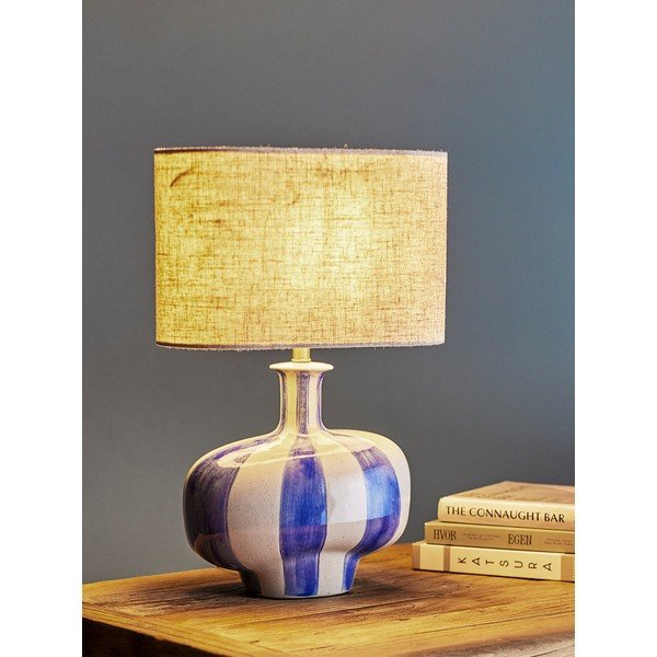 Veioză din ceramică cu abajur textil (înălțime 46 cm) Alida – Bloomingville-image-1