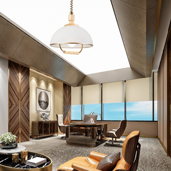 Lustră în culoarea bronz/în culoare naturală cu abajur din sticlă ø 30 cm Ramona – LAMKUR-image-1