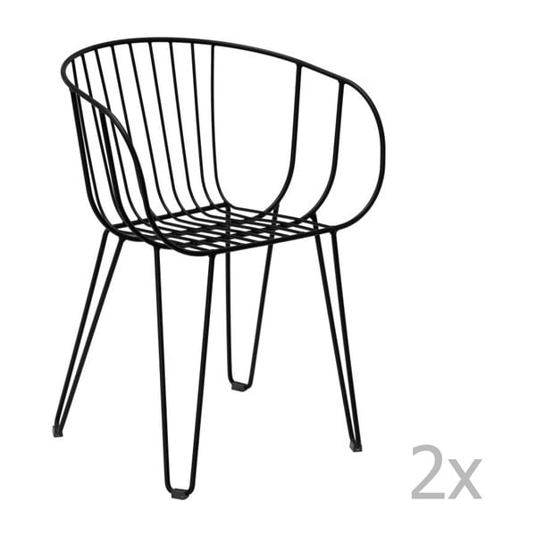 Set 2 scaune de grădină Isimar Olivo, negru