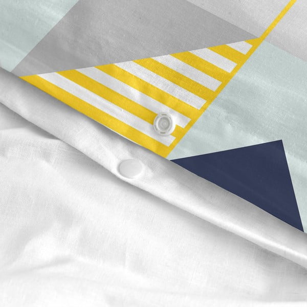 Husă din bumbac pentru pilotă Blanc Geo Dot, 140 x 200 cm-image-4